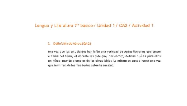 Lengua y Literatura 7° básico-Unidad 1-OA2-Actividad 1