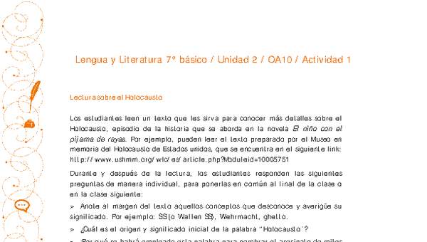 Lengua y Literatura 7° básico-Unidad 2-OA10-Actividad 1