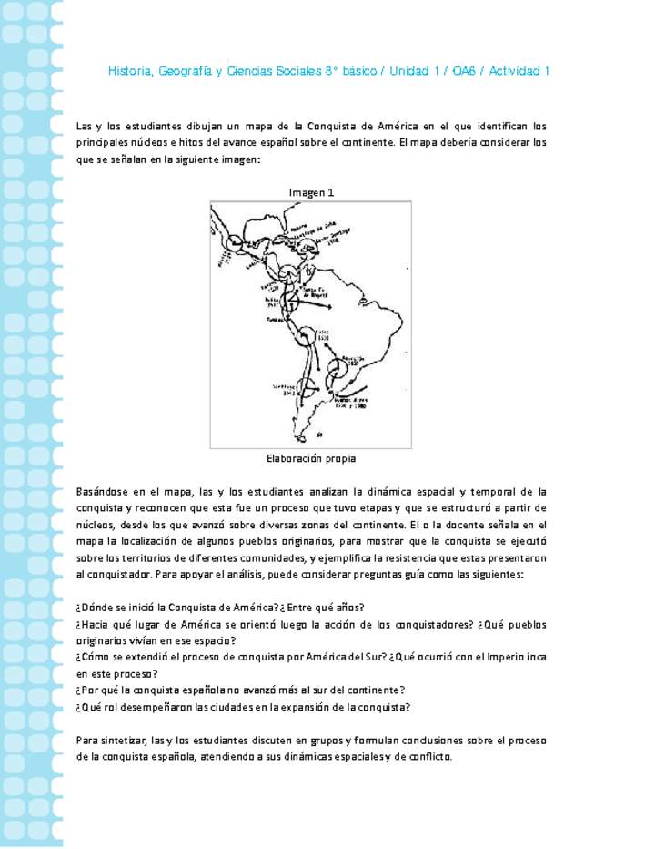 Historia 8° básico-Unidad 1-OA6-Actividad 1