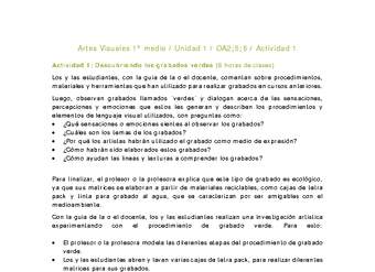 Artes Visuales 1 medio-Unidad 1-OA2;5;6-Actividad 1