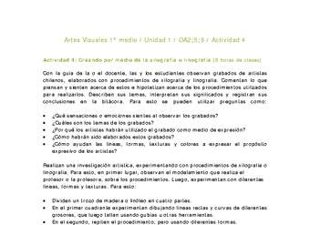 Artes Visuales 1 medio-Unidad 1-OA2;5;6-Actividad 4