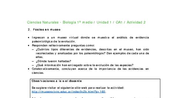 Ciencias Naturales 1 medio-Unidad 1-OA1-Actividad 2