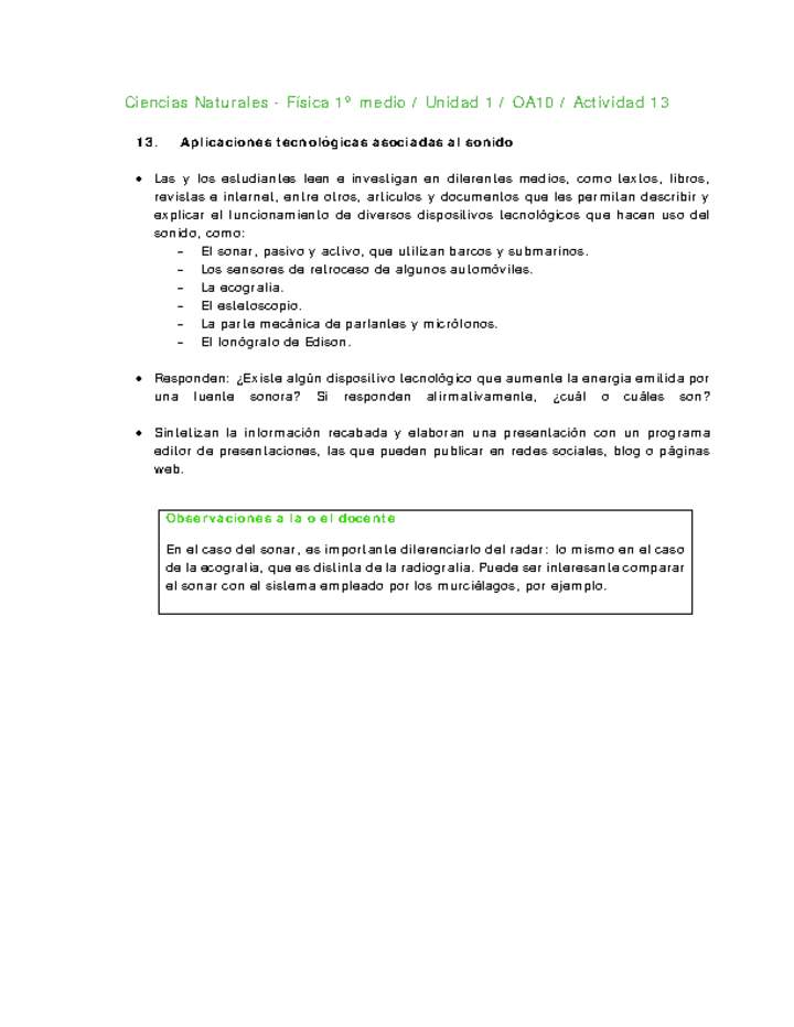 Ciencias Naturales 1 medio-Unidad 1-OA10-Actividad 13