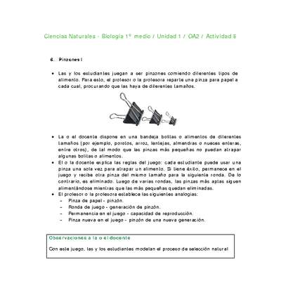 Ciencias Naturales 1 medio-Unidad 1-OA2-Actividad 6