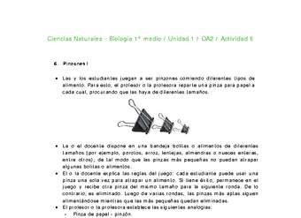 Ciencias Naturales 1 medio-Unidad 1-OA2-Actividad 6