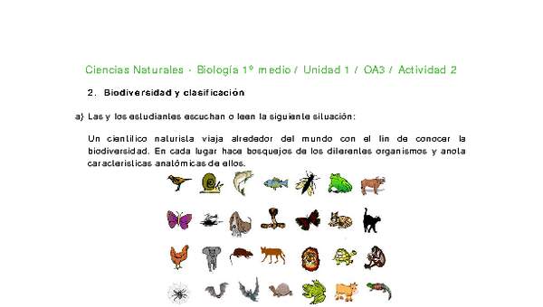 Ciencias Naturales 1 medio-Unidad 1-OA3-Actividad 2