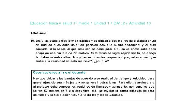 Educación Física 1 medio-Unidad 1-OA1;2-Actividad 10