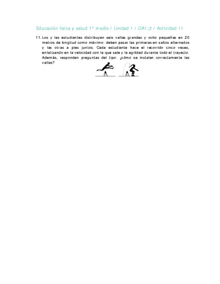 Educación Física 1 medio-Unidad 1-OA1;2-Actividad 11