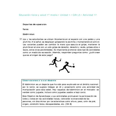 Educación Física 1 medio-Unidad 1-OA1;2-Actividad 17
