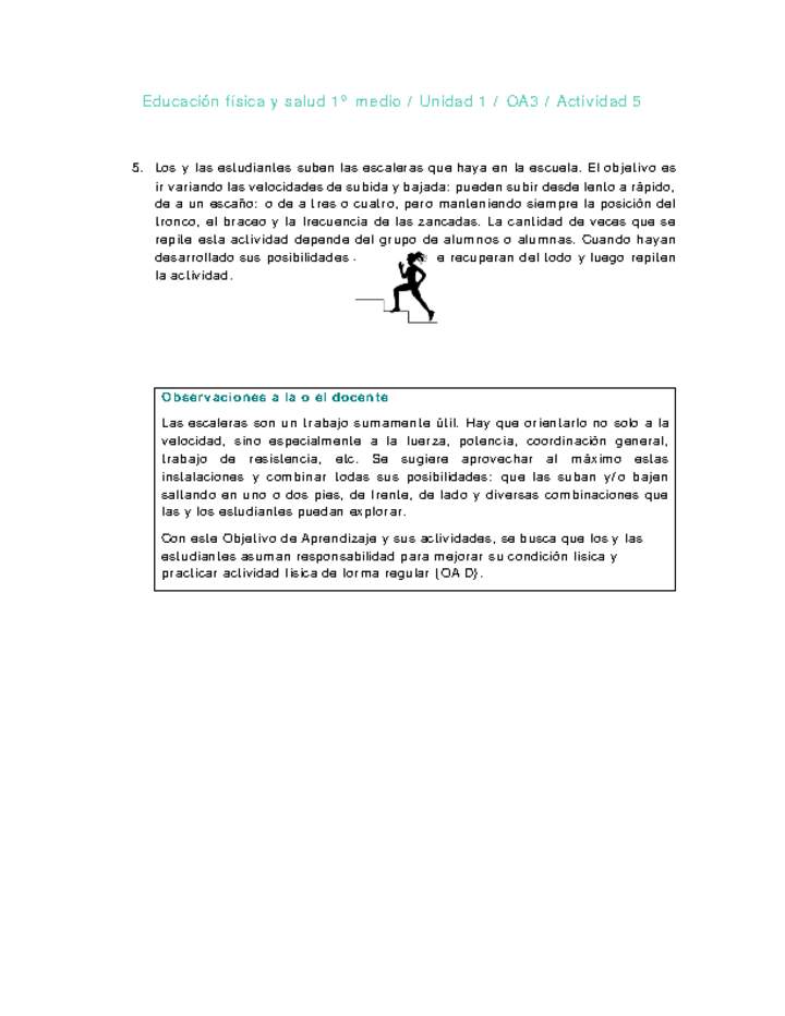 Educación Física 1 medio-Unidad 1-OA3-Actividad 5