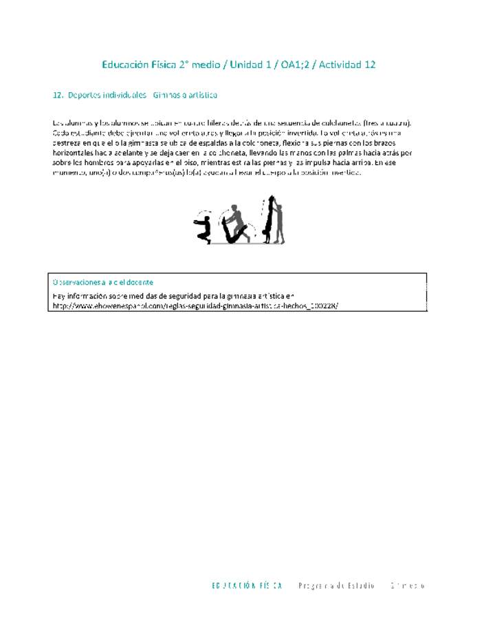 Educación Física 2 medio-Unidad 1-OA1;2-Actividad 12