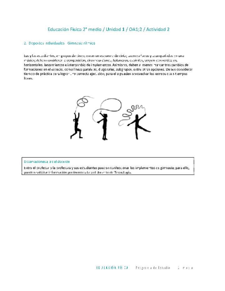 Educación Física 2 medio-Unidad 1-OA1;2-Actividad 2