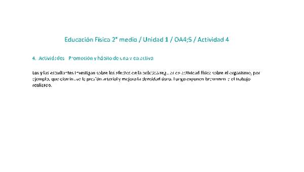 Educación Física 2 medio-Unidad 1-OA4;5-Actividad 4