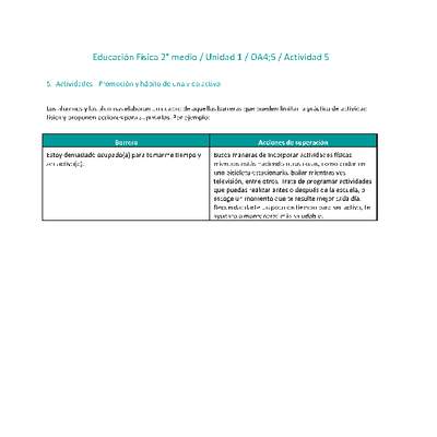 Educación Física 2 medio-Unidad 1-OA4;5-Actividad 5