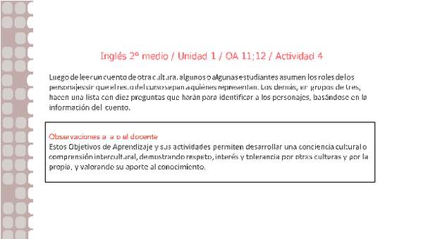 Inglés 2 medio-Unidad 1-OA11;12-Actividad 4