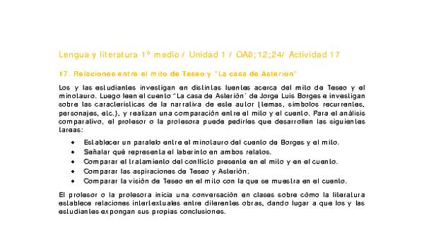 Lengua y Literatura 1 medio-Unidad 1-OA8;12;24-Actividad 17