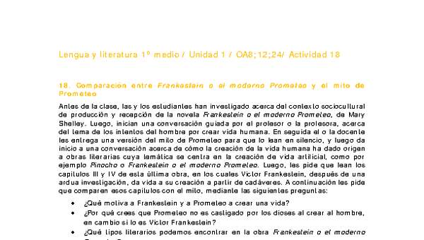 Lengua y Literatura 1 medio-Unidad 1-OA8;12;24-Actividad 18