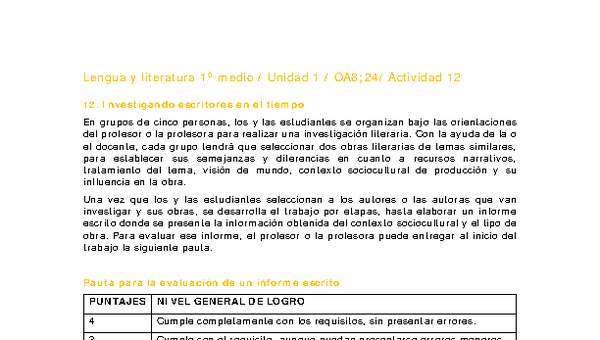 Lengua y Literatura 1 medio-Unidad 1-OA8;24-Actividad 12