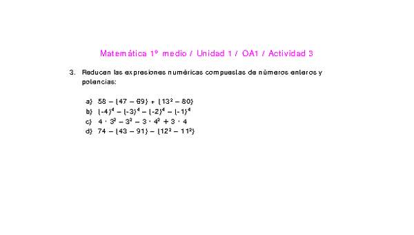 Matemática 1 medio-Unidad 1-OA1-Actividad 3