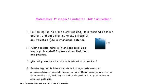 Matemática 1 medio-Unidad 1-OA2-Actividad 1