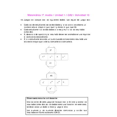 Matemática 1 medio-Unidad 1-OA2-Actividad 10