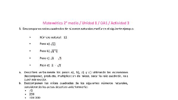 Matemática 2 medio-Unidad 1-OA1-Actividad 3