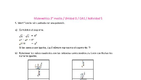 Matemática 2 medio-Unidad 1-OA1-Actividad 5