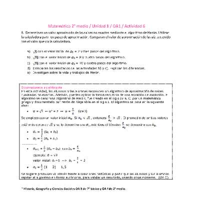 Matemática 2 medio-Unidad 1-OA1-Actividad 6