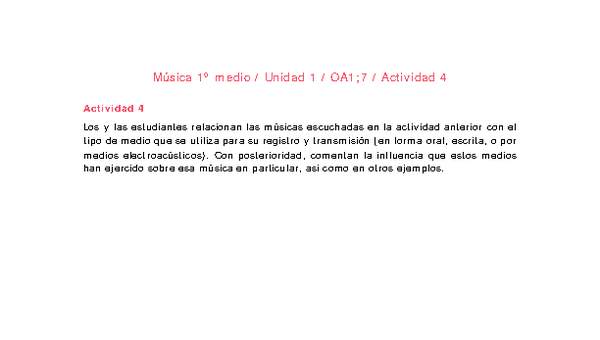 Artes Musicales 1 medio-Unidad 1-OA1;7-Actividad 4