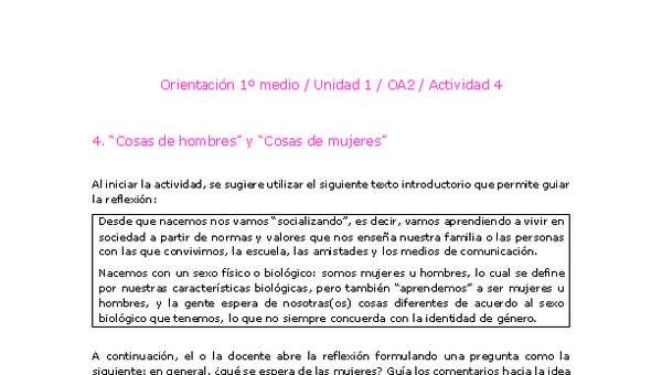 Orientación 1 medio-Unidad 1-OA2-Actividad 4