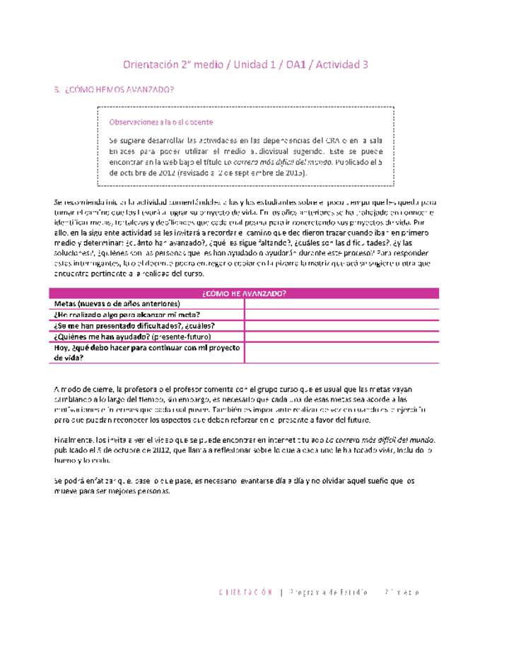 Orientación 2 medio-Unidad 1-OA1-Actividad 3