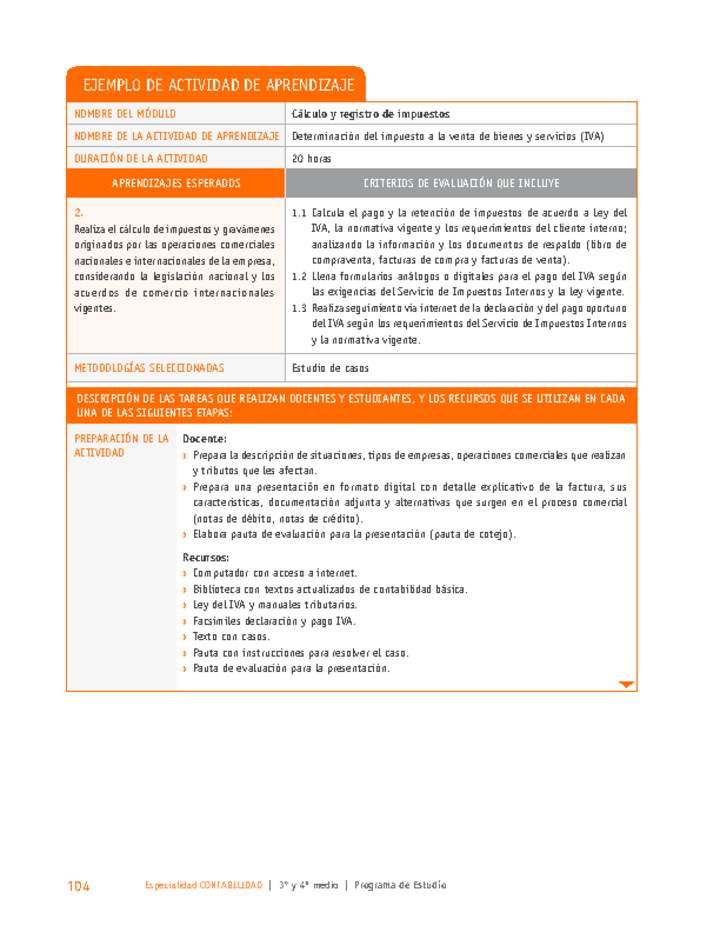 Determinación del impuesto a la venta de bienes y servicios (IVA)