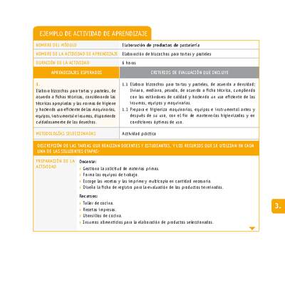 Elaboración de biscochos para tortas y pasteles