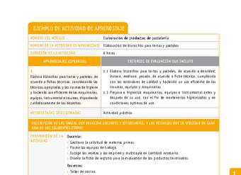 Elaboración de biscochos para tortas y pasteles