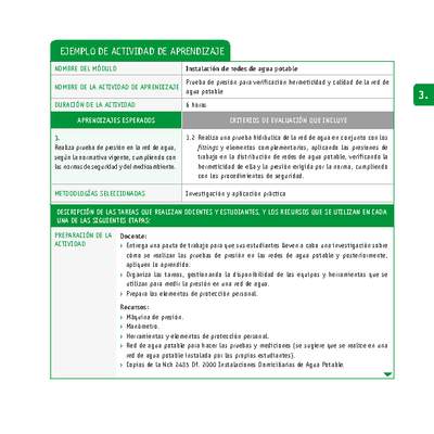 Prueba de presión para verificación hermeticidad y calidad de la red de agua potable