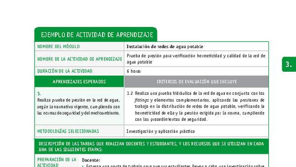 Prueba de presión para verificación hermeticidad y calidad de la red de agua potable