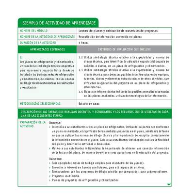 Recopilación de información contenida en planos