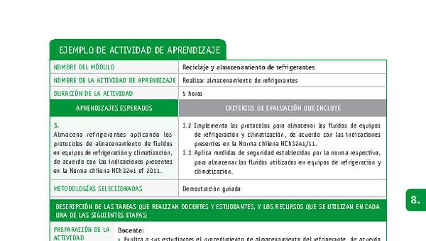 Realizar almacenamiento de refrigerantes