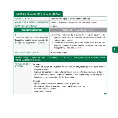 Aplicación de equipos y dispositivos electrónicos de potencia