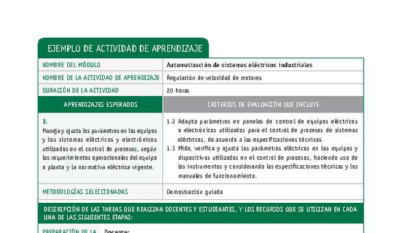 Regulación de velocidad de motores