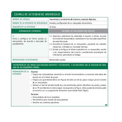 Armado y configuración de un computador de escritorio.