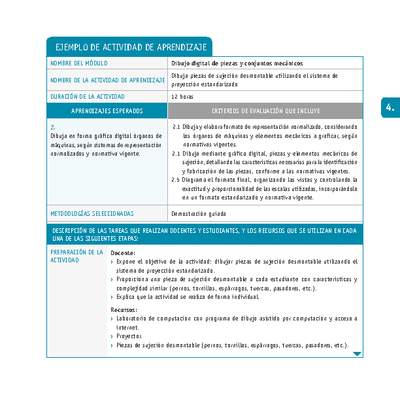 Dibuja piezas de sujeción desmontable utilizando el sistema de proyección estandarizado