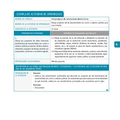 Dibujo proyecto red de alcantarillado con unión a colector público para una vivienda