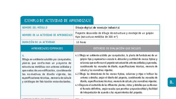 Proyecto desarrollo de dibujo de estructura y montaje de un galpón tipo (estructura metálica de 300 m2)