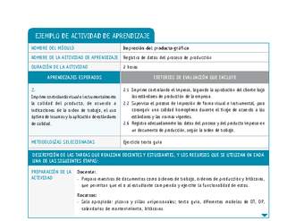 Registro de datos del proceso de producción