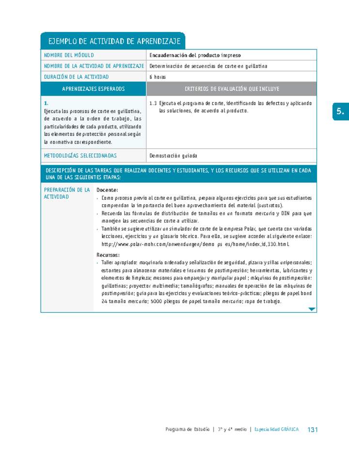 Determinación de secuencias de corte en guillotina