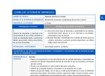 Resolviendo situaciones problemáticas del servicio turístico