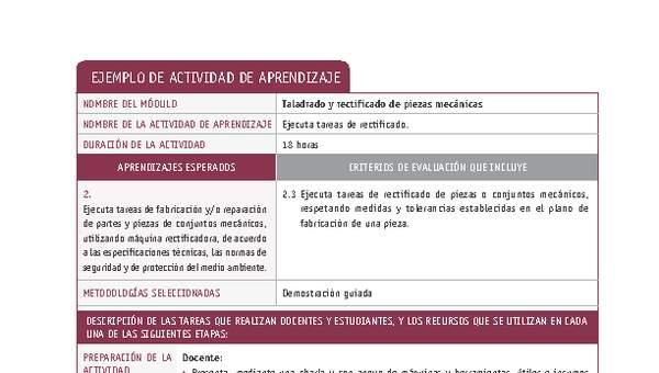 Ejecuta tareas de rectificado.