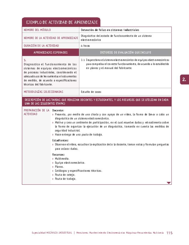 Diagnóstico del estado de funcionamiento de un sistema electromecánico