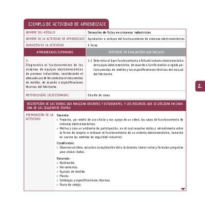 Aprobación o rechazo del funcionamiento de sistemas electromecánicos